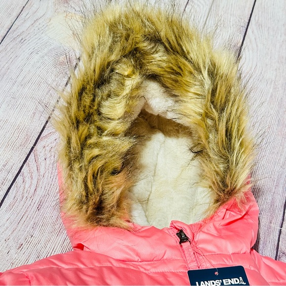 Land's End Hooded Youth Parka Jacket - Salt Washed Pink NEW - Picture 12 of 16